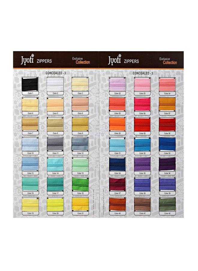 Jyoti Zipper - Concealed Size 3 - Color 37 (25 Zips of 8 Inches) Open-Ended, Ideal for Tailoring, Crafts, Fashion, Dressmaking | Zips Used in Stitching, Sewing, Pants, Bags - Pack of 25 Pcs - Image 2
